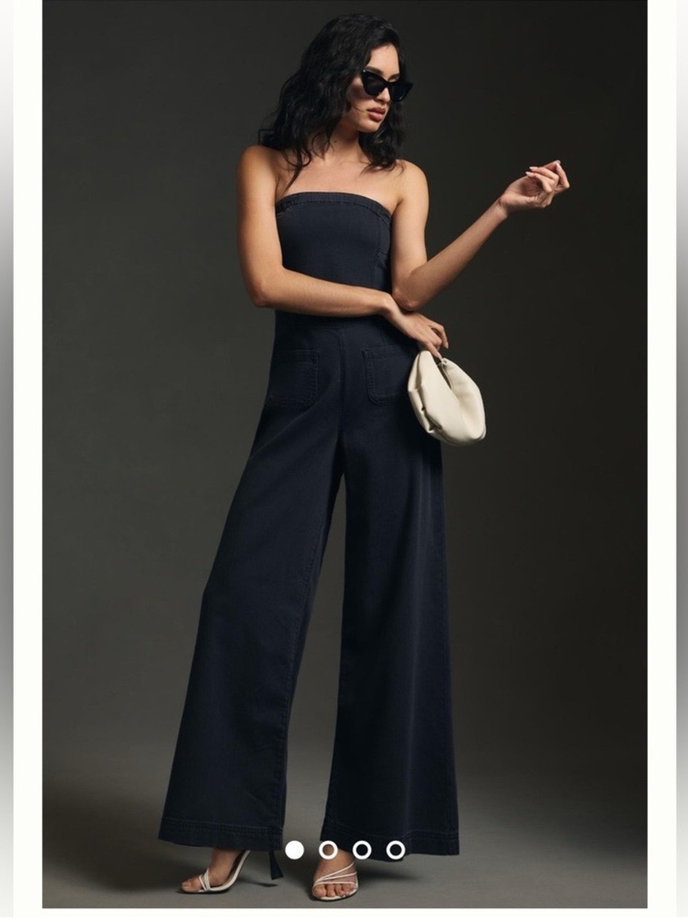 NWT Pilcro The Skipper Strapless Wide-Leg Jumpsuit in Washed Black. Size 6